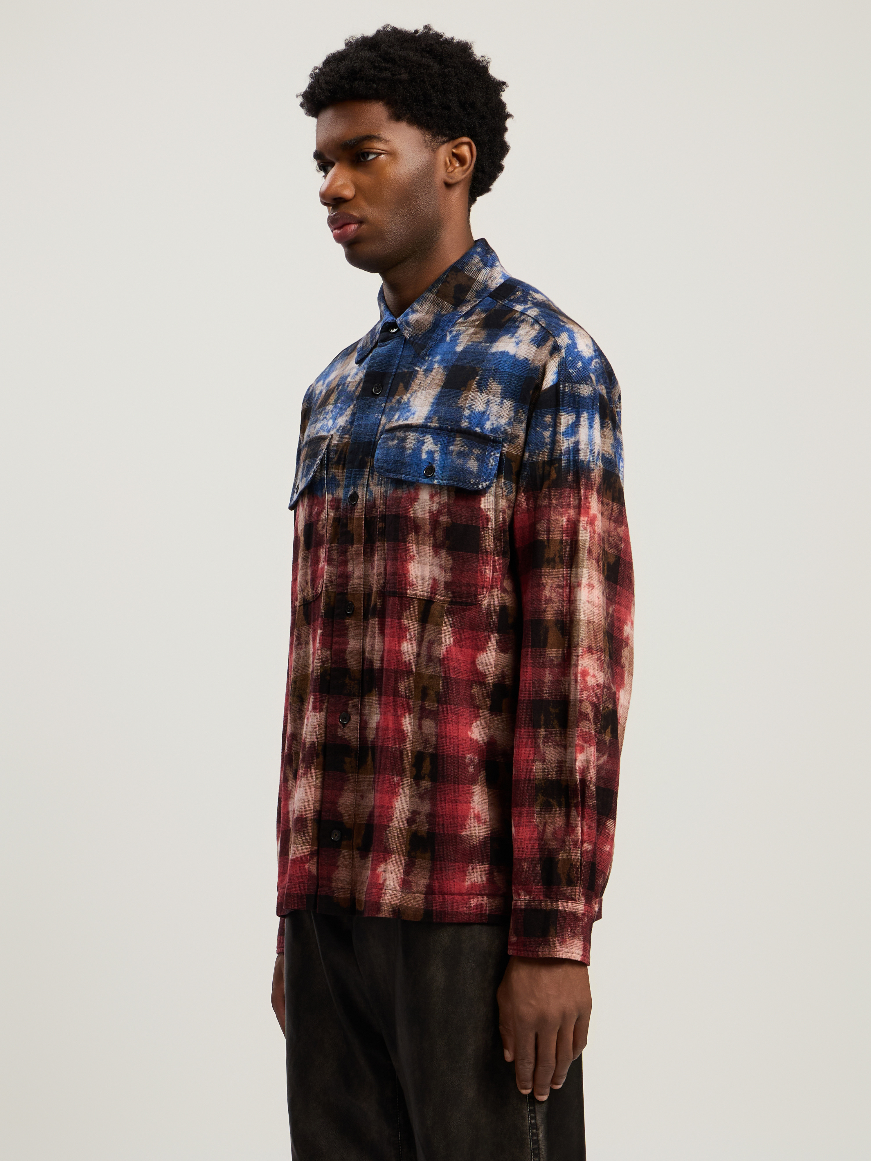 B Curved Logo Check Shirt L/S - 4