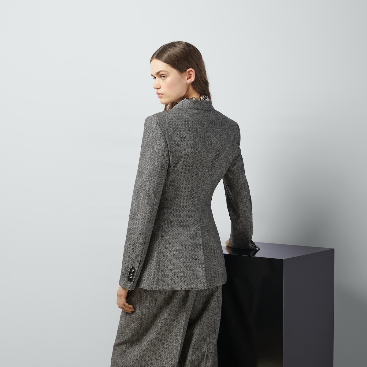 GG chevron wool jacket - 6