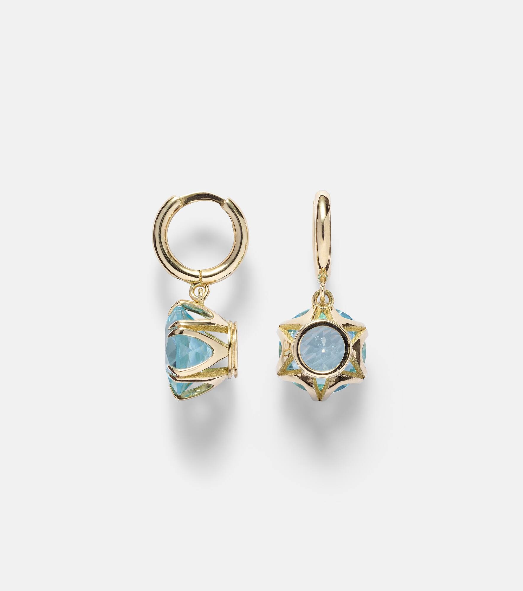 18kt gold hoop earrings with topaz - 4