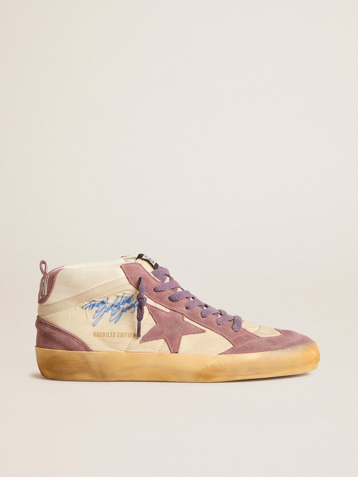 Women’s Mid Star LAB in nylon and nappa with mauve suede star - 1