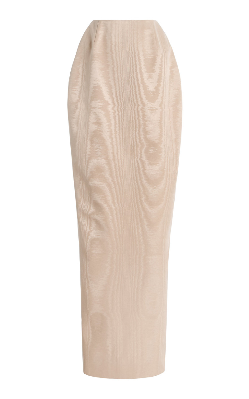 Floor-Length Wasp Skirt In Bonded Moire silver 1