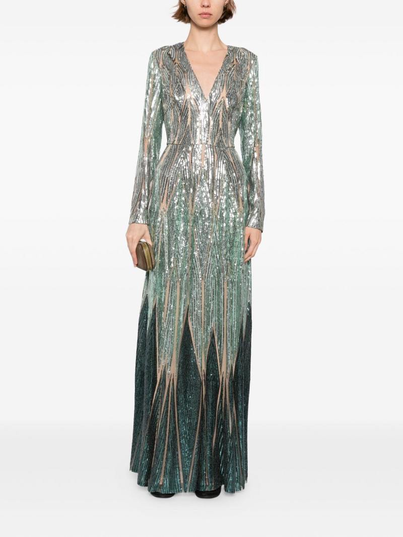ELIE SAAB embroidered tulle long dress outlook