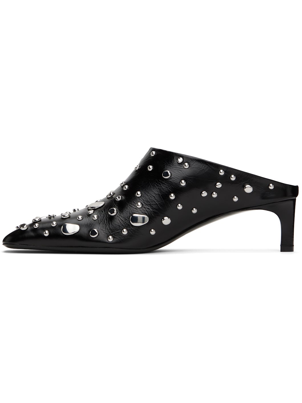 Black Studs Mules - 3
