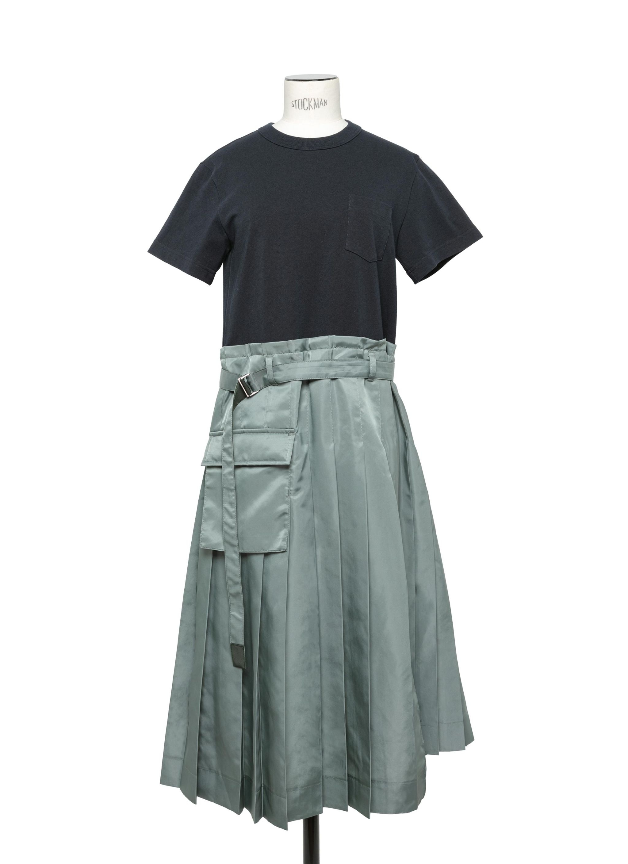 Nylon Twill x Cotton Jersey Dress - 1