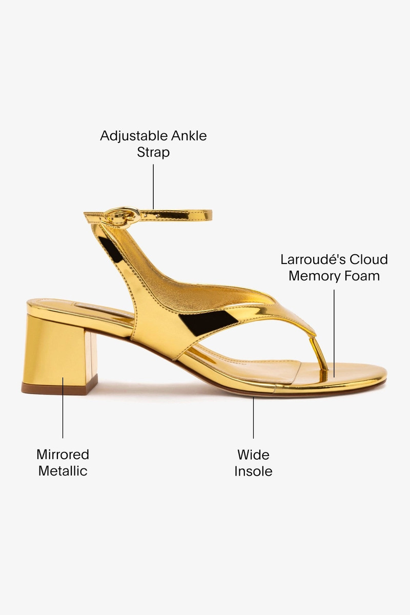 Gaia Block Sandal In Gold Specchio 5