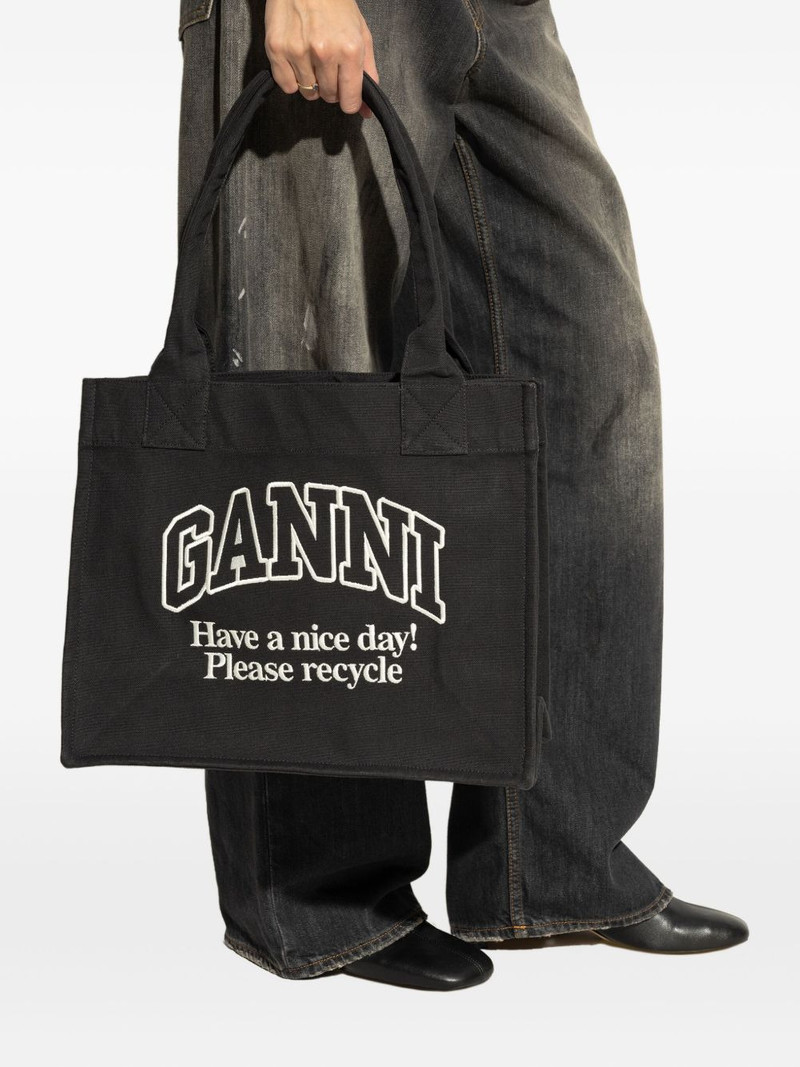 GANNI logo-embroidered tote bag outlook