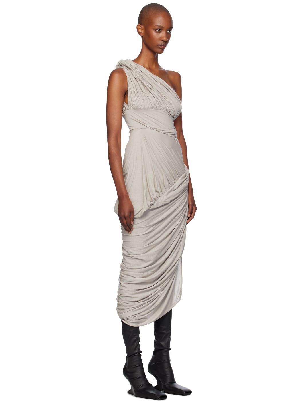 Gray Lido Draped Midi Dress - 2