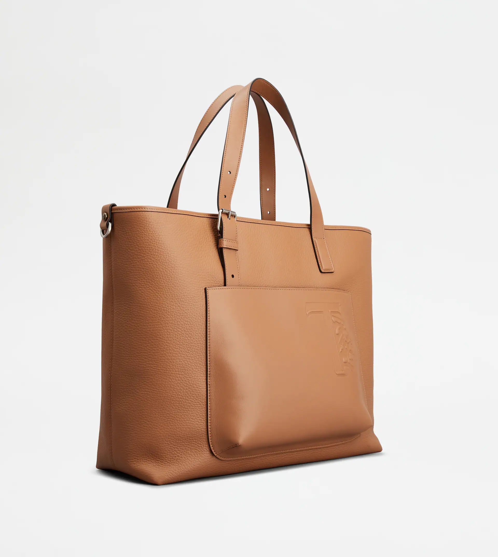 TOD'S SHOPPING BAG IN LEATHER MEDIUM - BROWN - 3