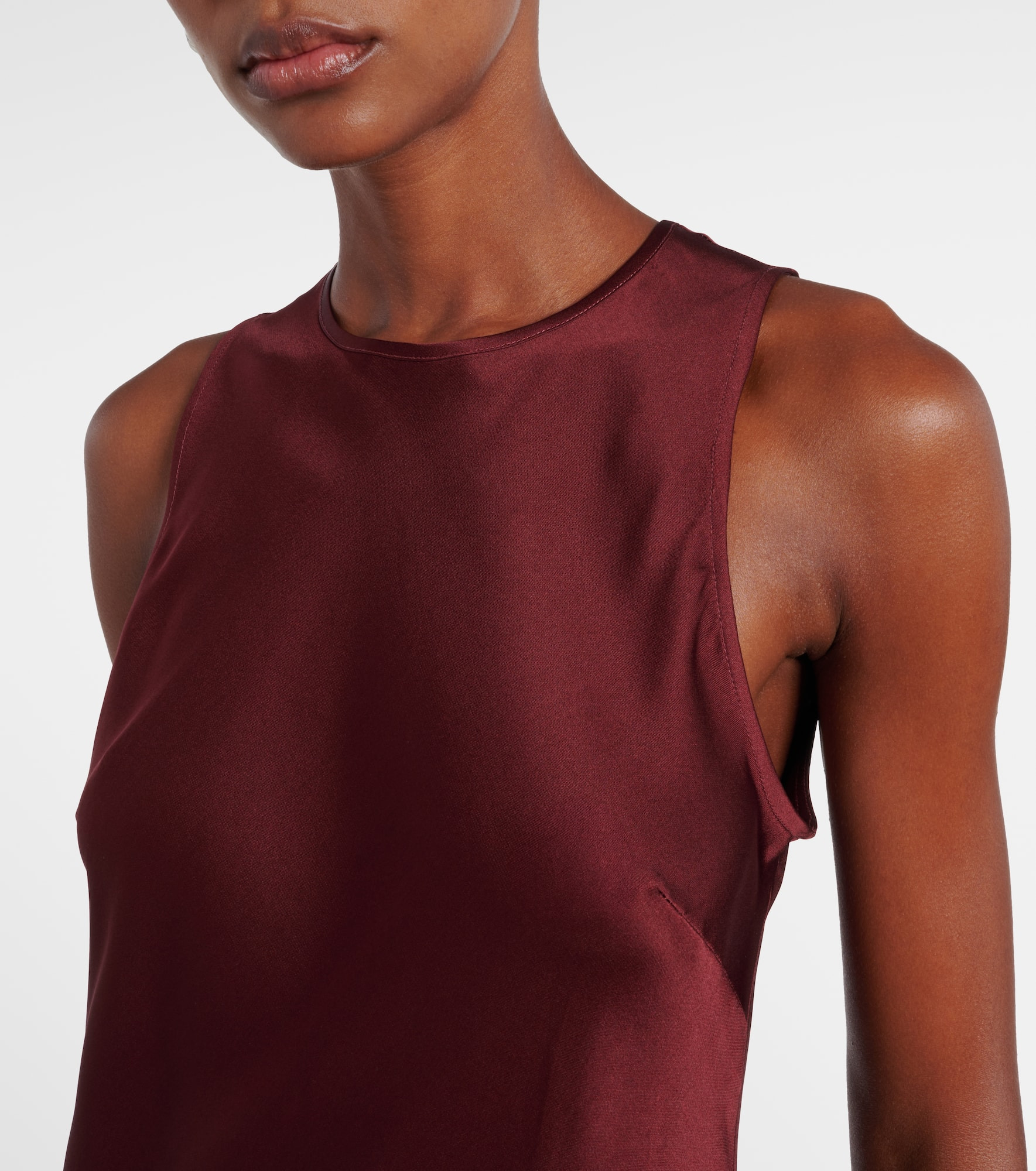 Valenica silk satin maxi dress - 4