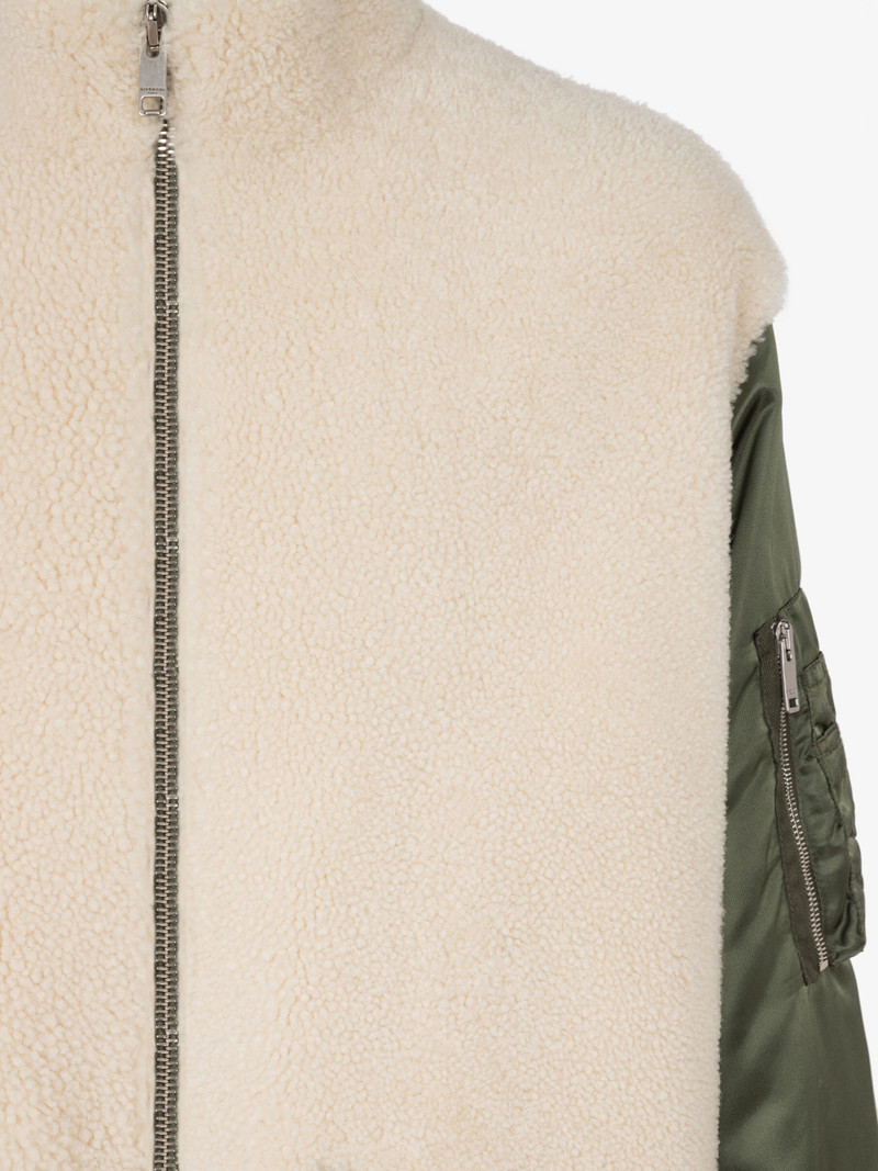 Military parka in sheep lining and nylon 7