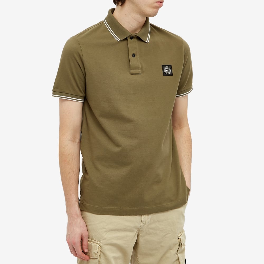 Stone Island Stretch Pique Tipped Polo - 3