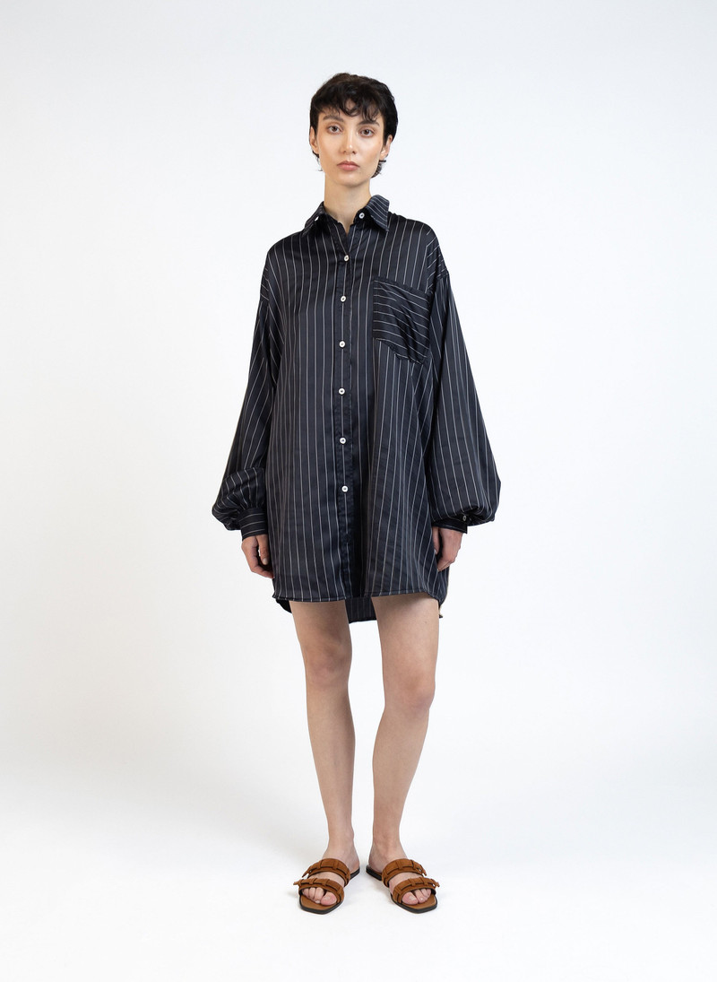 Oversized Shirt/Navy White 1