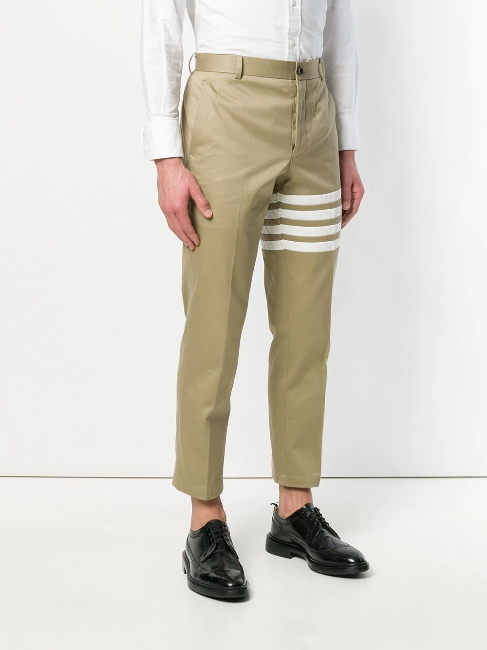 Seamed 4-Bar Stripe Unconstructed Chino Trouser In Cotton Twill - 3