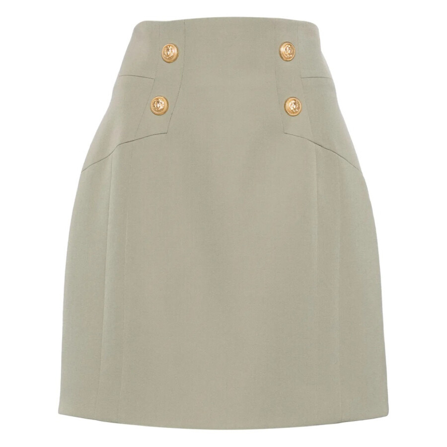 Balmain High-Waisted Virgin Wool Miniskirt - 5