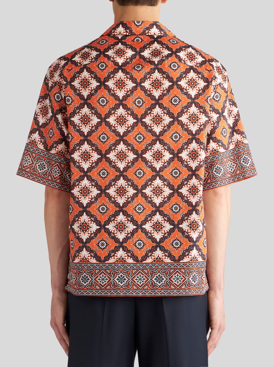 PRINTED COTTON BOWLING SHIRT - 5