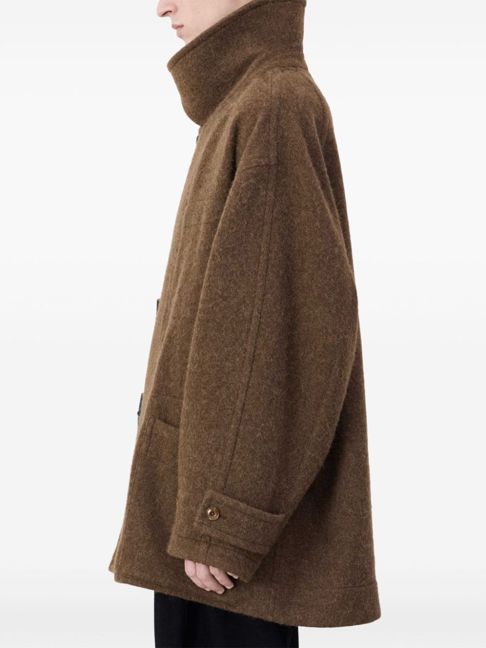 belted felted duffle jacket - 4