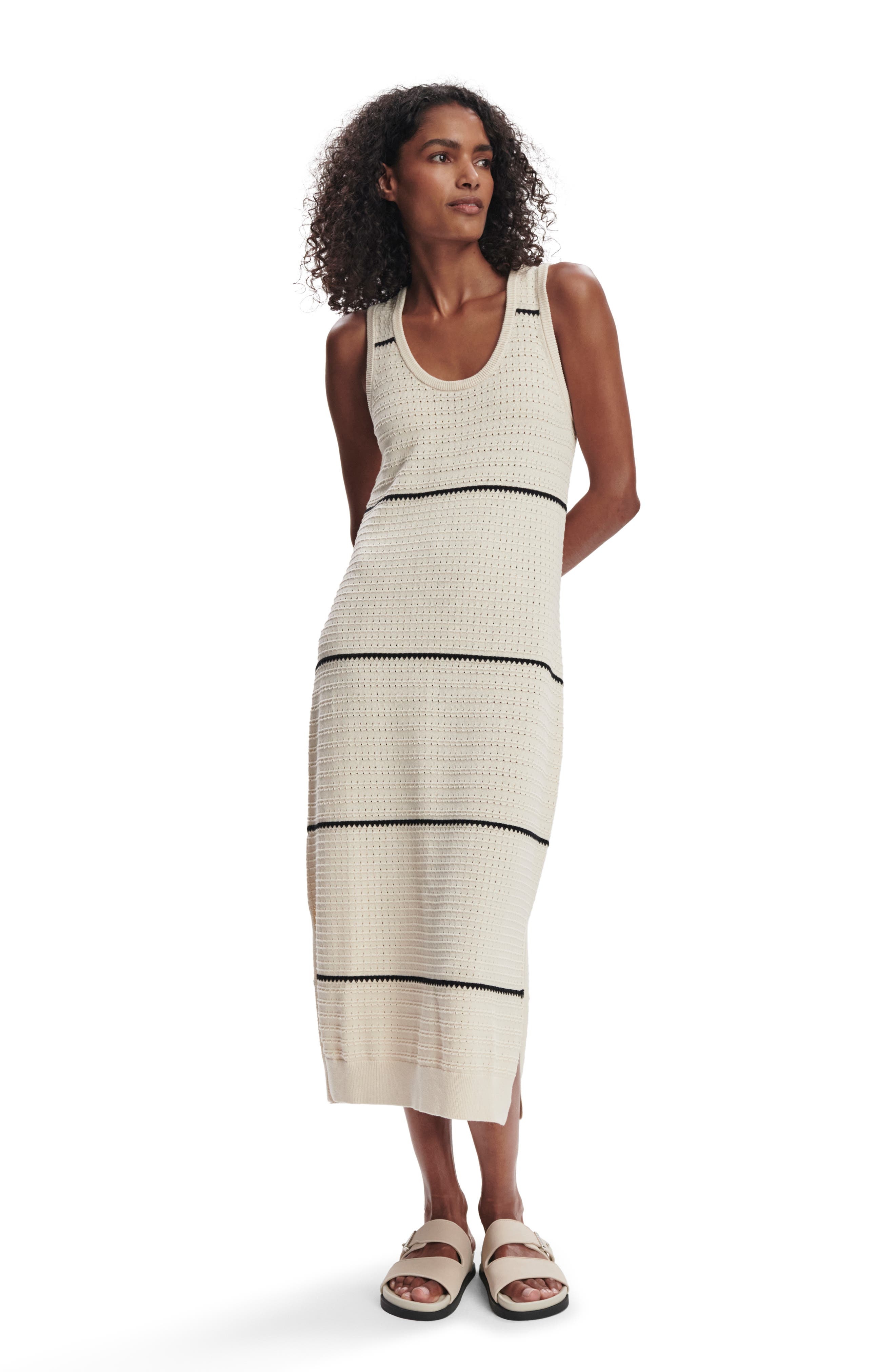Varley Scott Stripe Sleeveless Sweater Dress in Birch at Nordstrom - 8