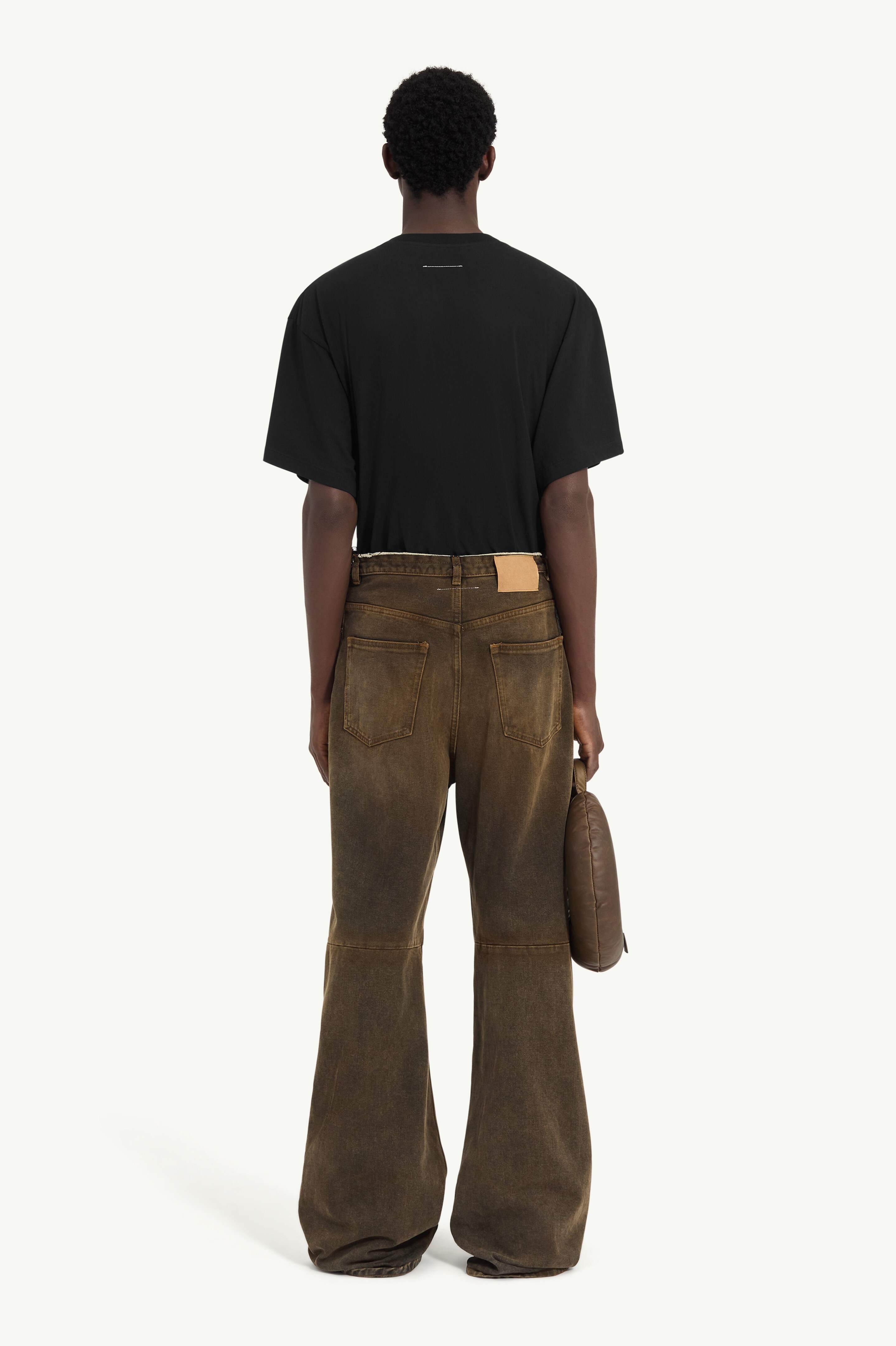 Wide leg denim trousers - 4