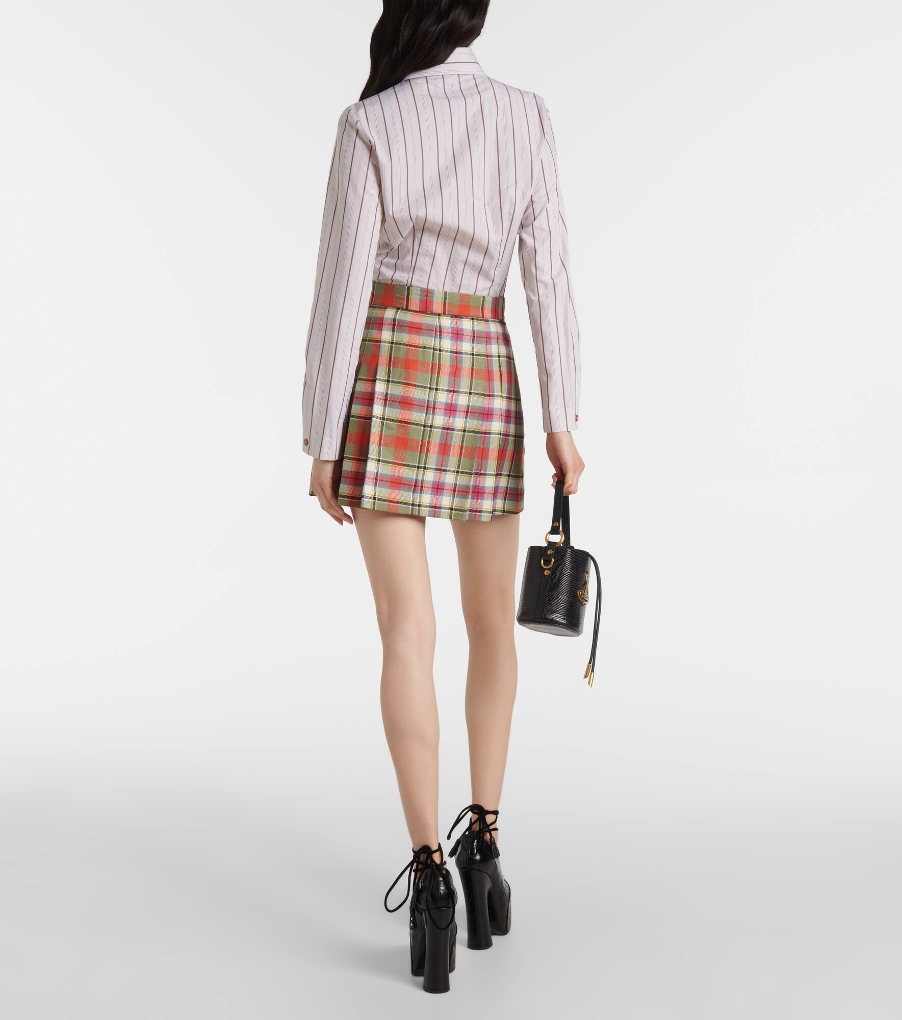 Cut Off checked wool miniskirt - 3