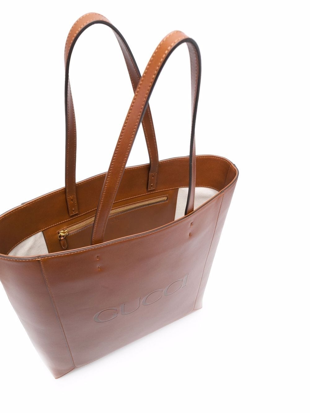 debossed leather tote - 6