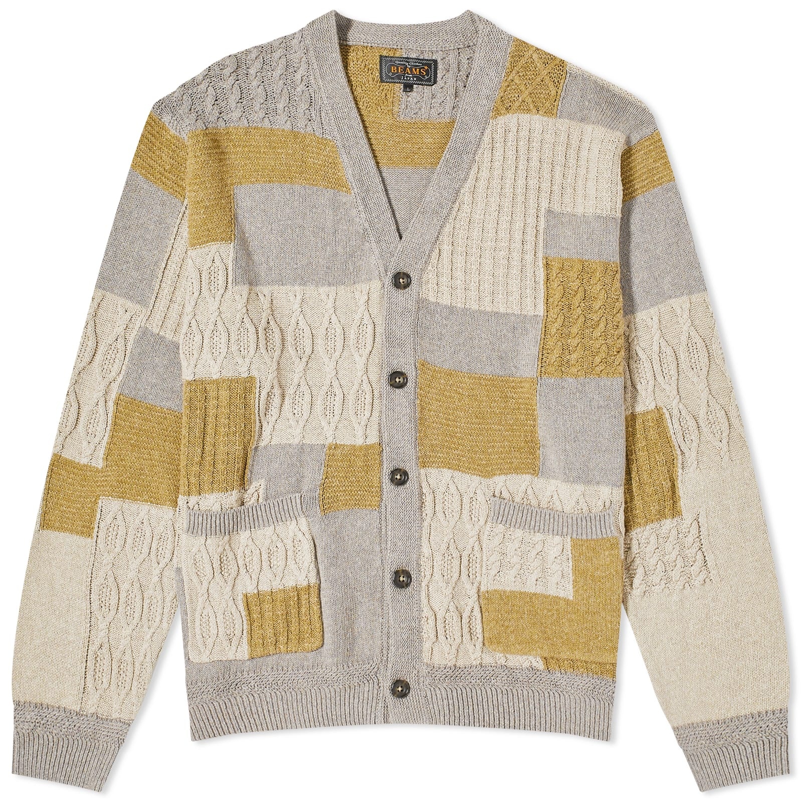 Beams Plus Patchwork Cardigan - 1