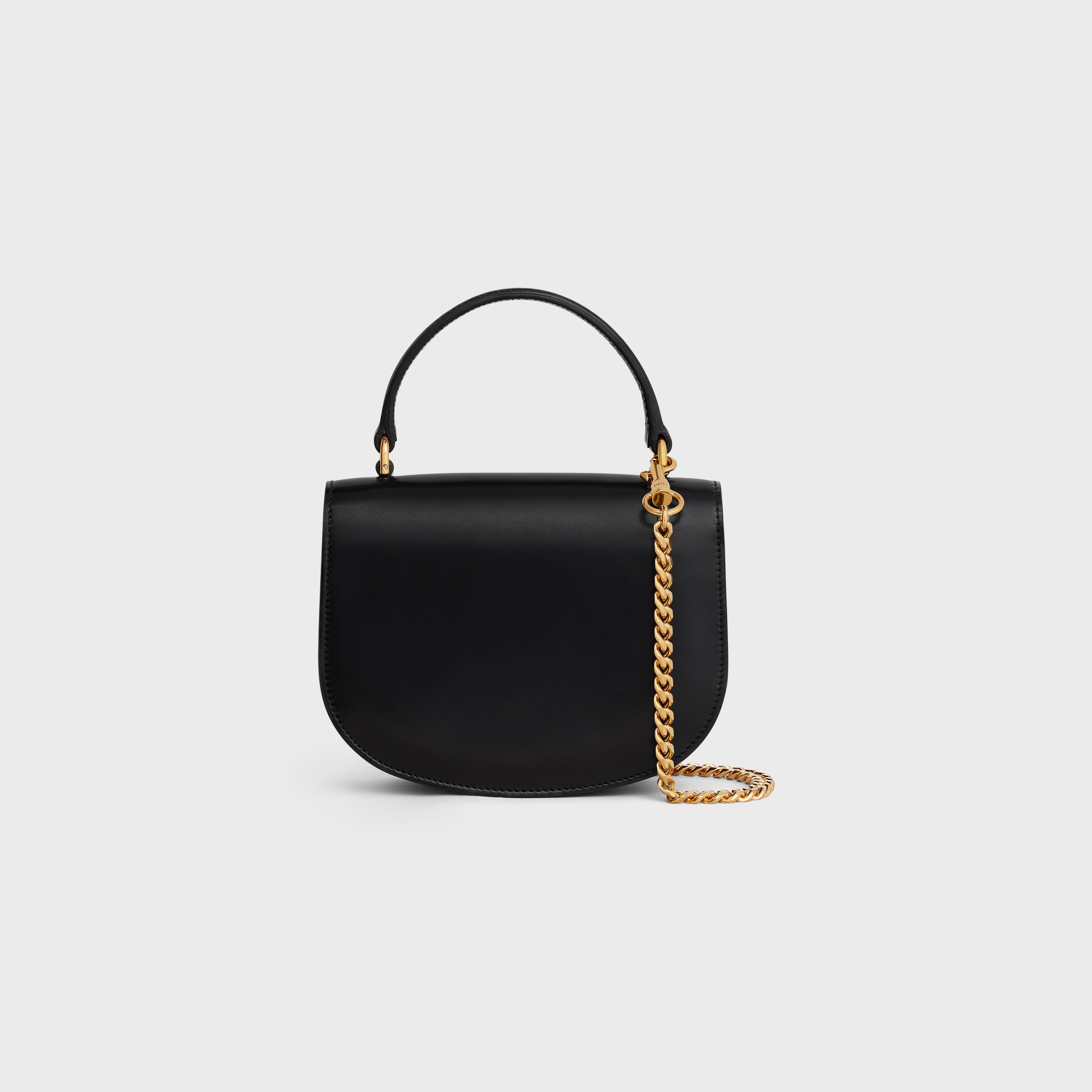 Mini Besace Triomphe on Chain with strass closure in SHINY CALFSKIN - 3