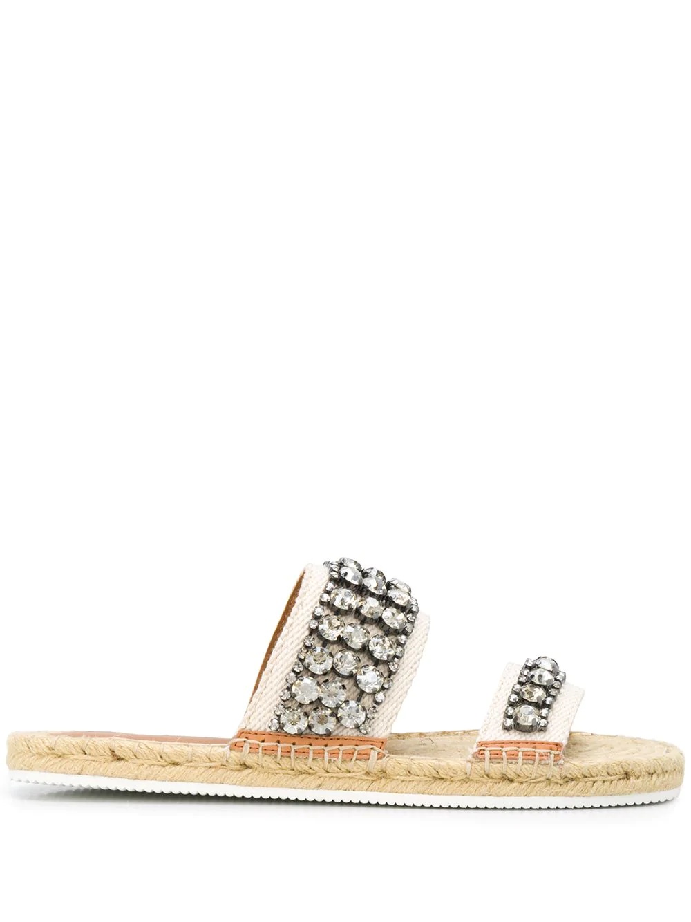 crystal-embellished slide sandals - 1