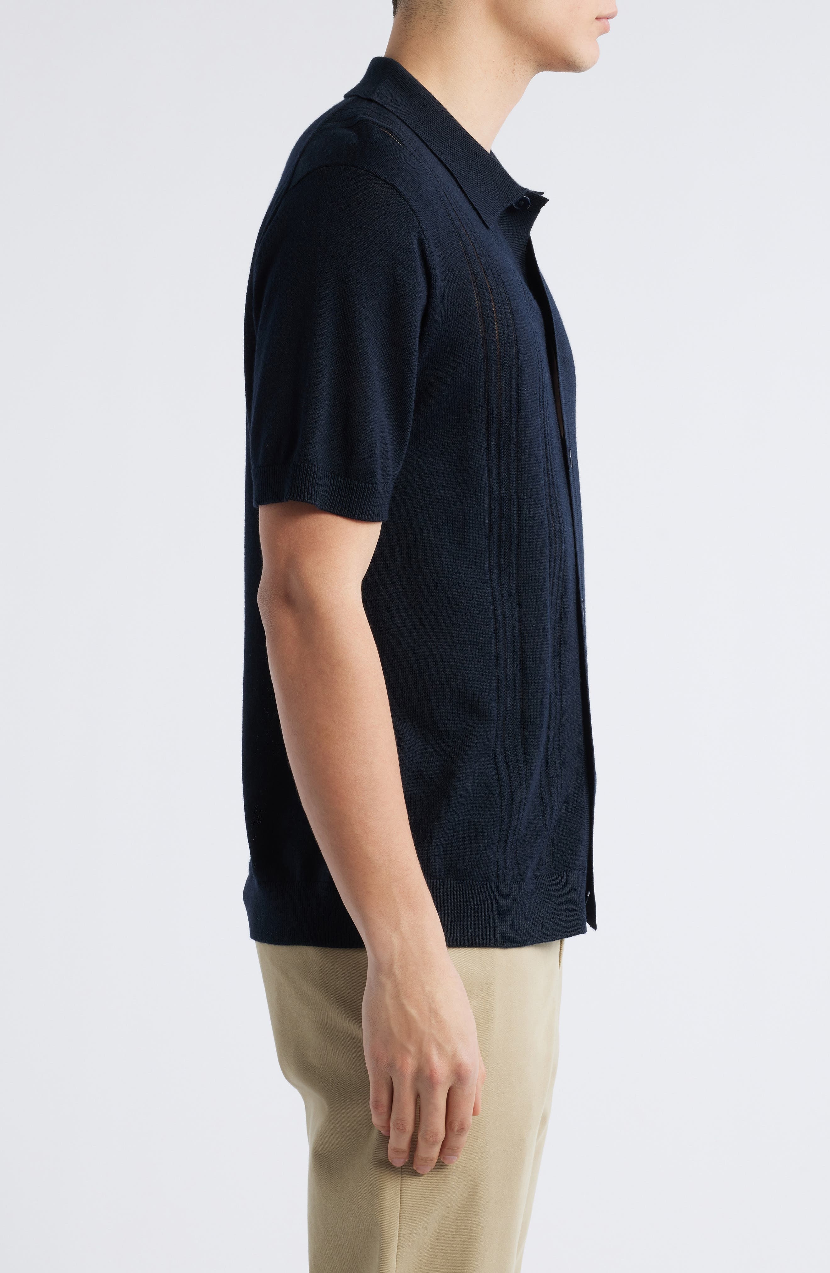 NN07 Thor Short Sleeve Cardigan in Deep Navy at Nordstrom - 4