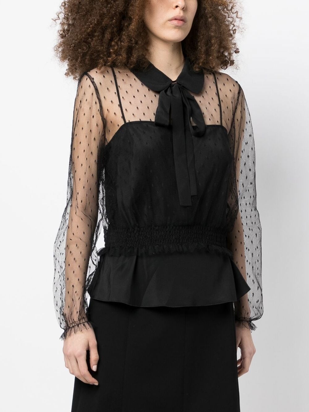 polka dot transparent blouse - 3
