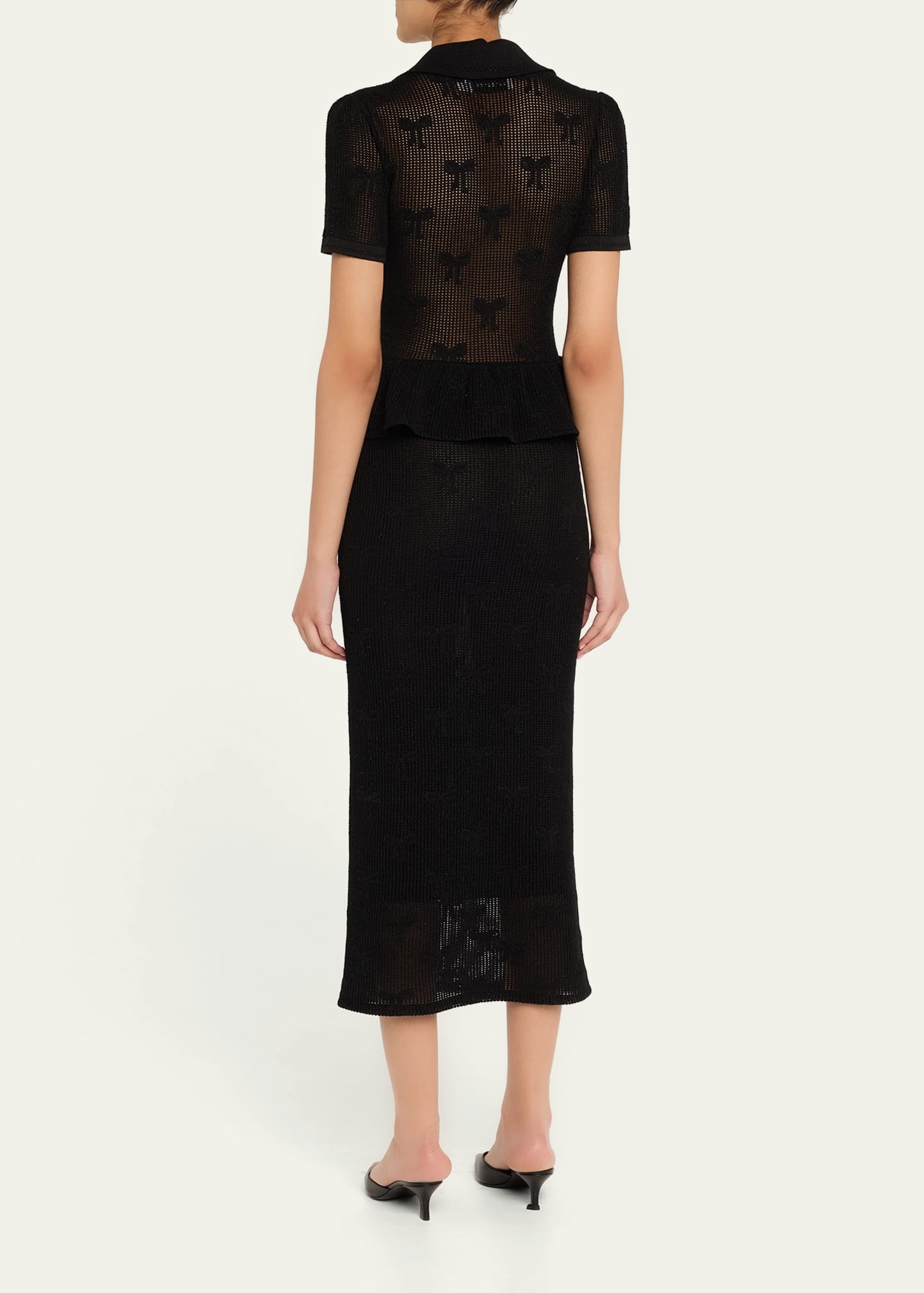 Bow Crochet Midi Dress - 3