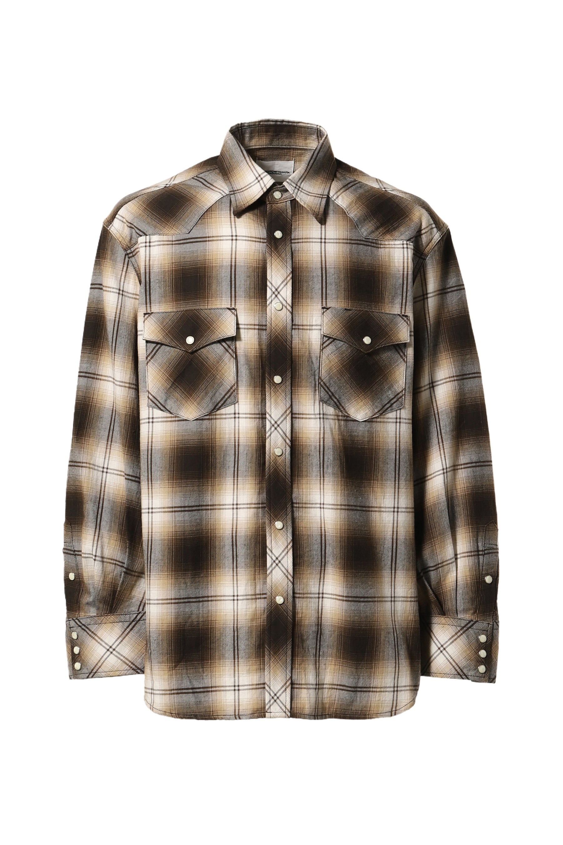 BACK GUSSET SLEEVE WESTERN SHIRT. / BRW - 1