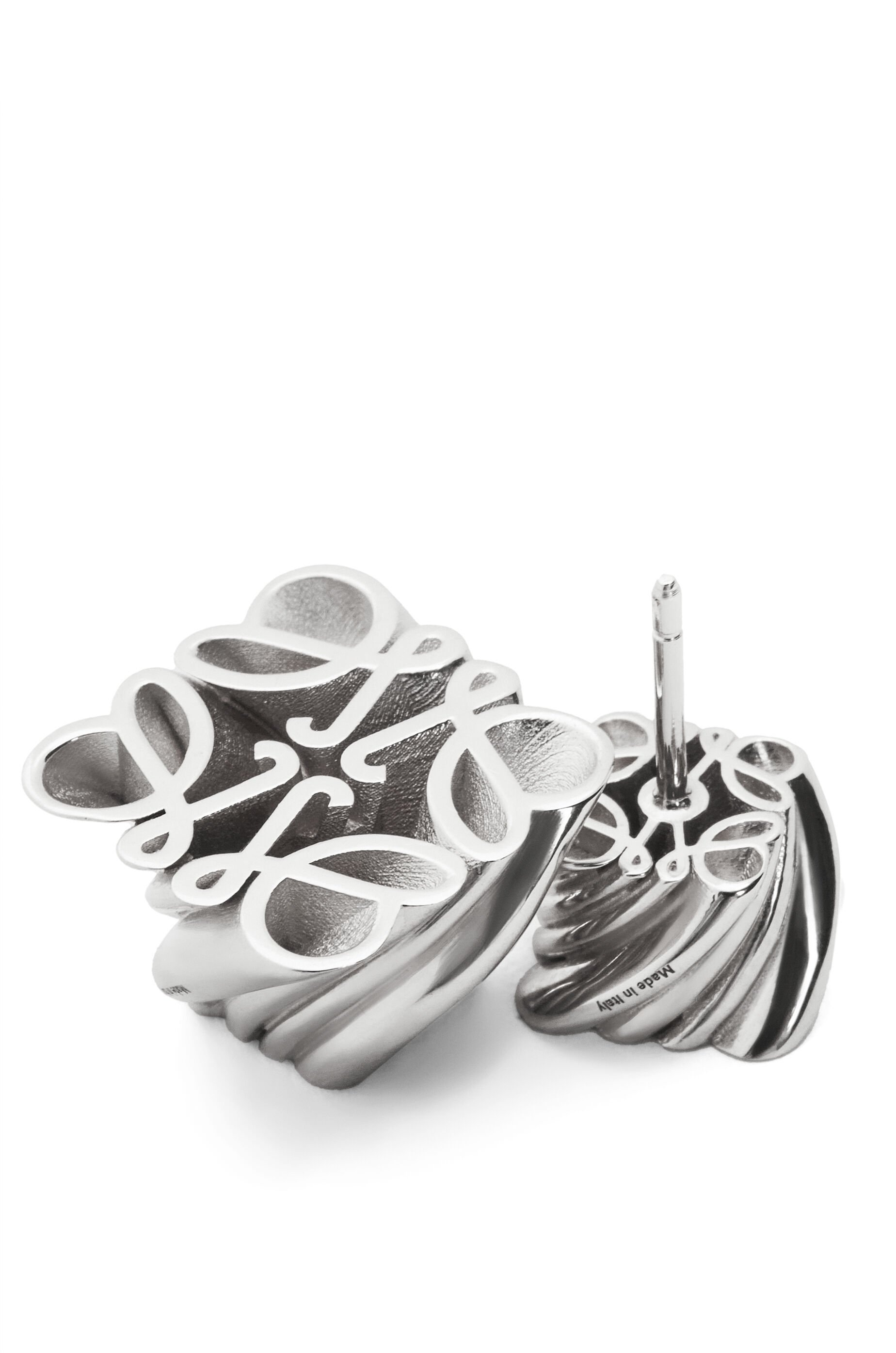 Twisted Anagram stud earring in sterling silver - 3