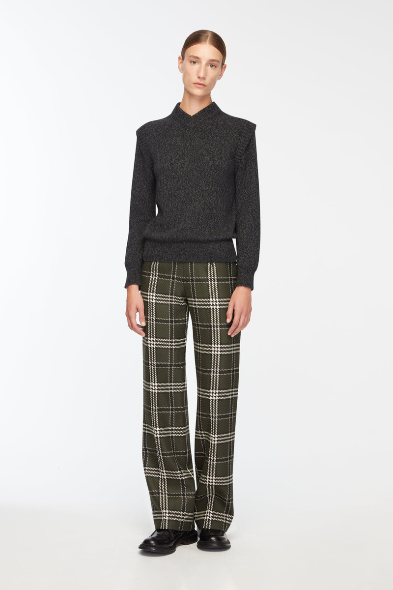 EMILIA WICKSTEAD Briana Trousers In Military Green Shetland Tartan outlook