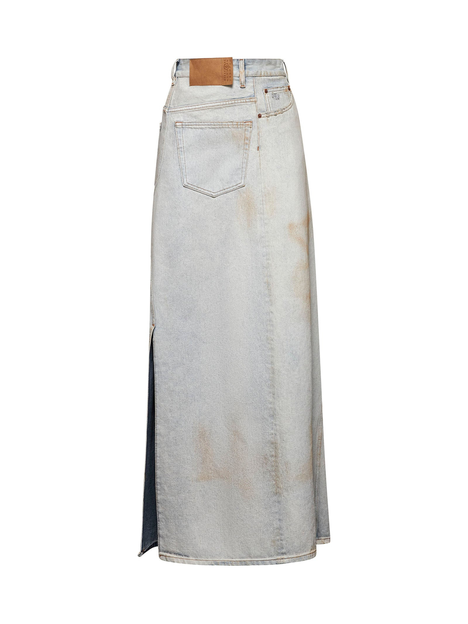 Light blue denim maxi skirt - 1