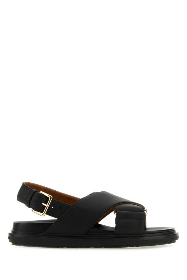 Black leather Fussbett sandals - 1