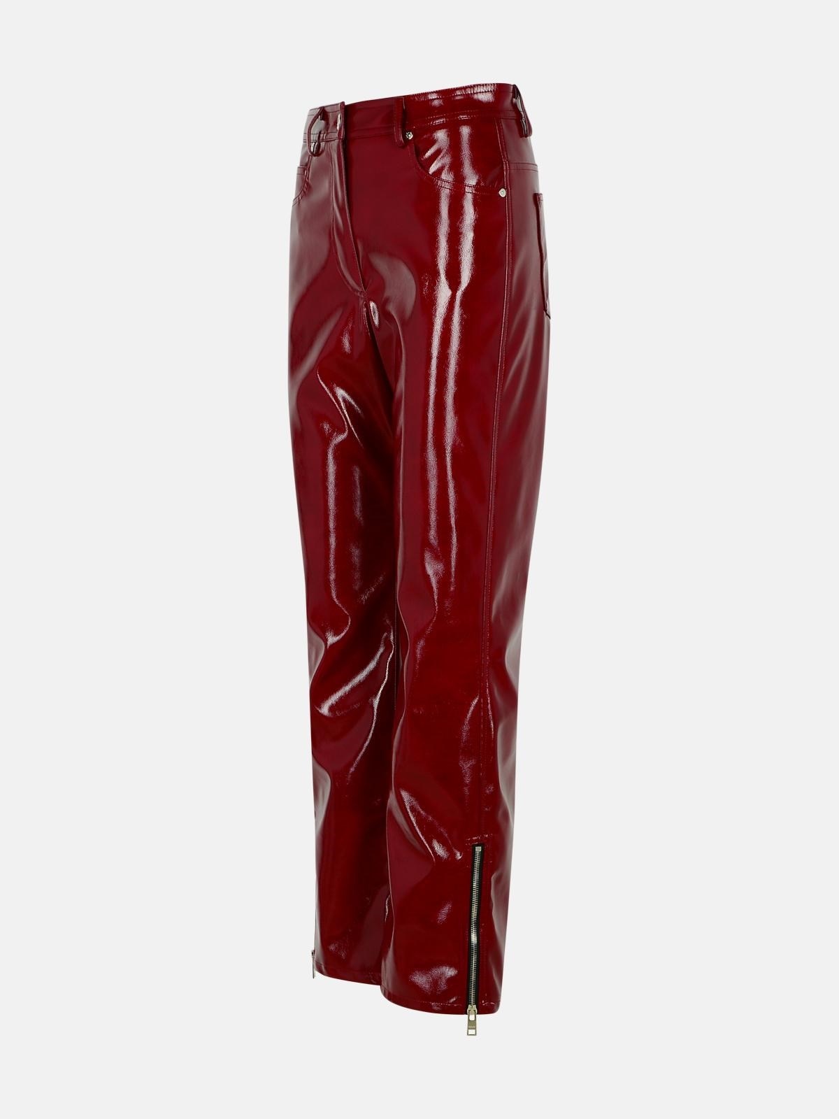 BURGUNDY POLYESTER PANTS - 2