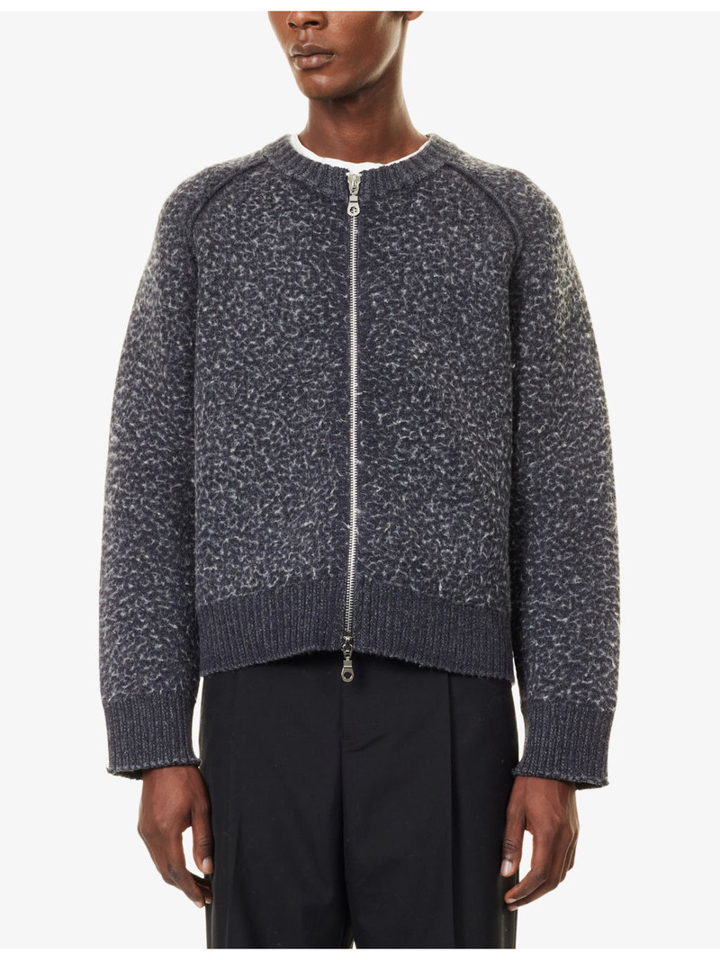 Blanket Zipped Merino Wool and Cotton-Blend Jumper 3