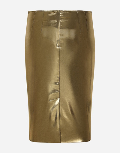 Dolce & Gabbana Foiled satin calf-length skirt outlook