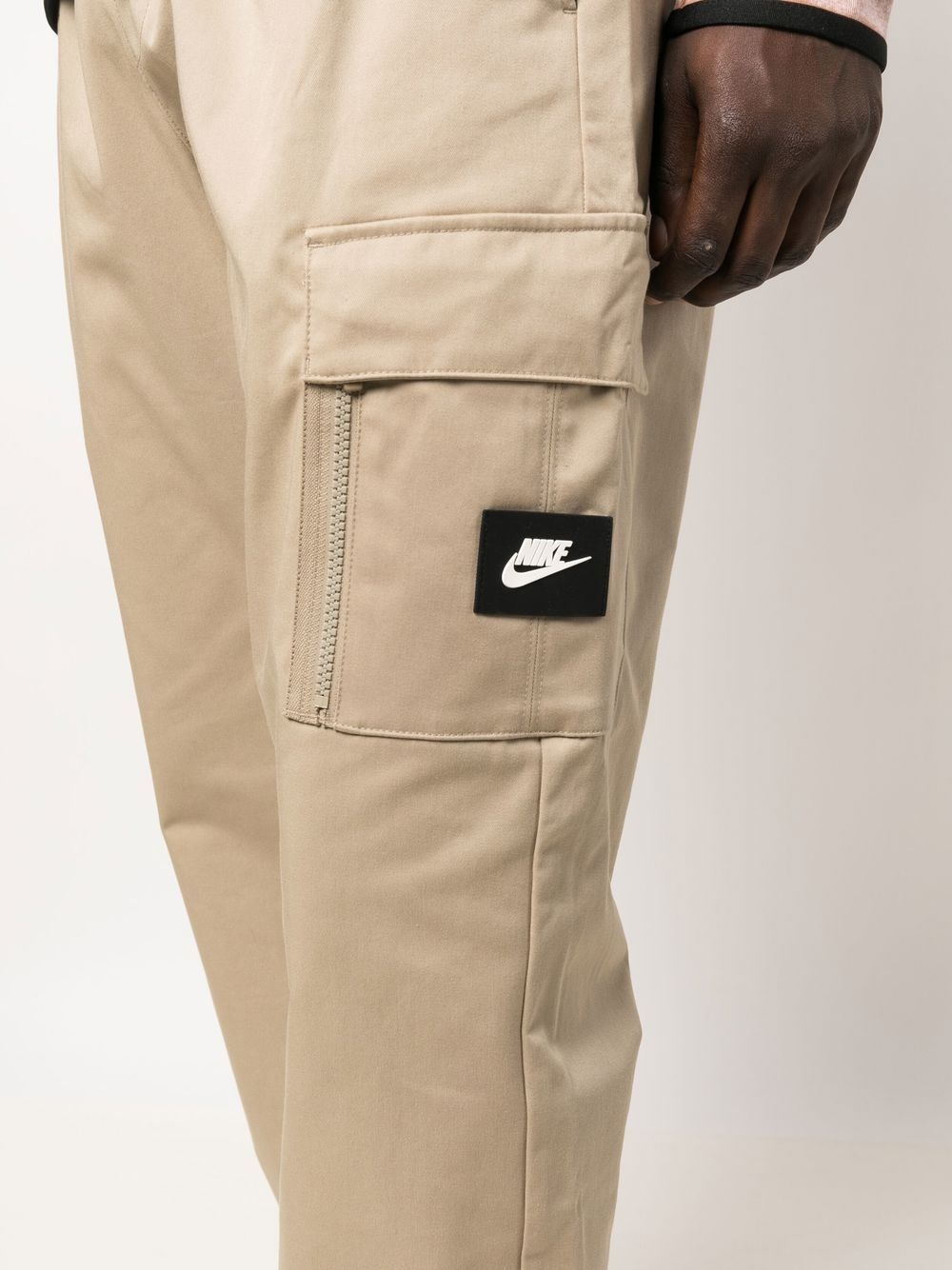 side logo-patch utility trousers - 5