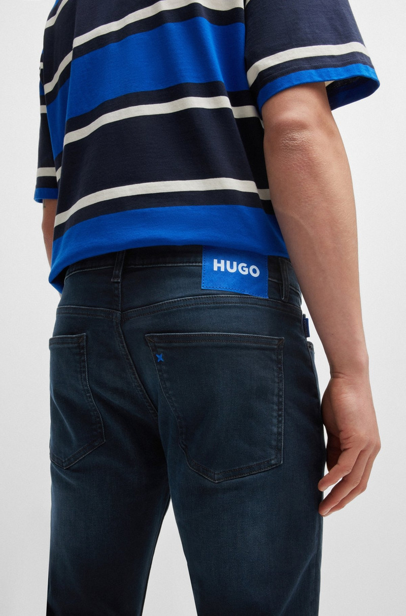 EXTRA-SLIM-FIT JEANS IN BLUE-BLACK STRETCH DENIM 5