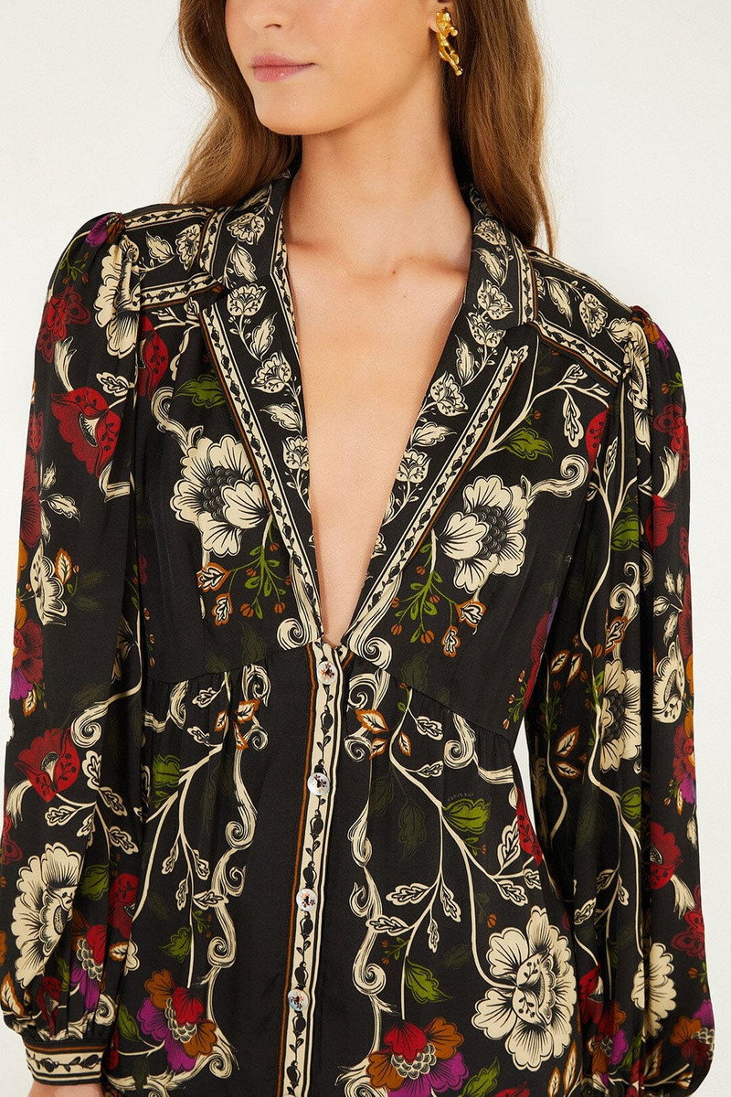 FARM RIO Black Rococo Flowers Lenzing™ Ecovero™ Viscose Mini Dress outlook