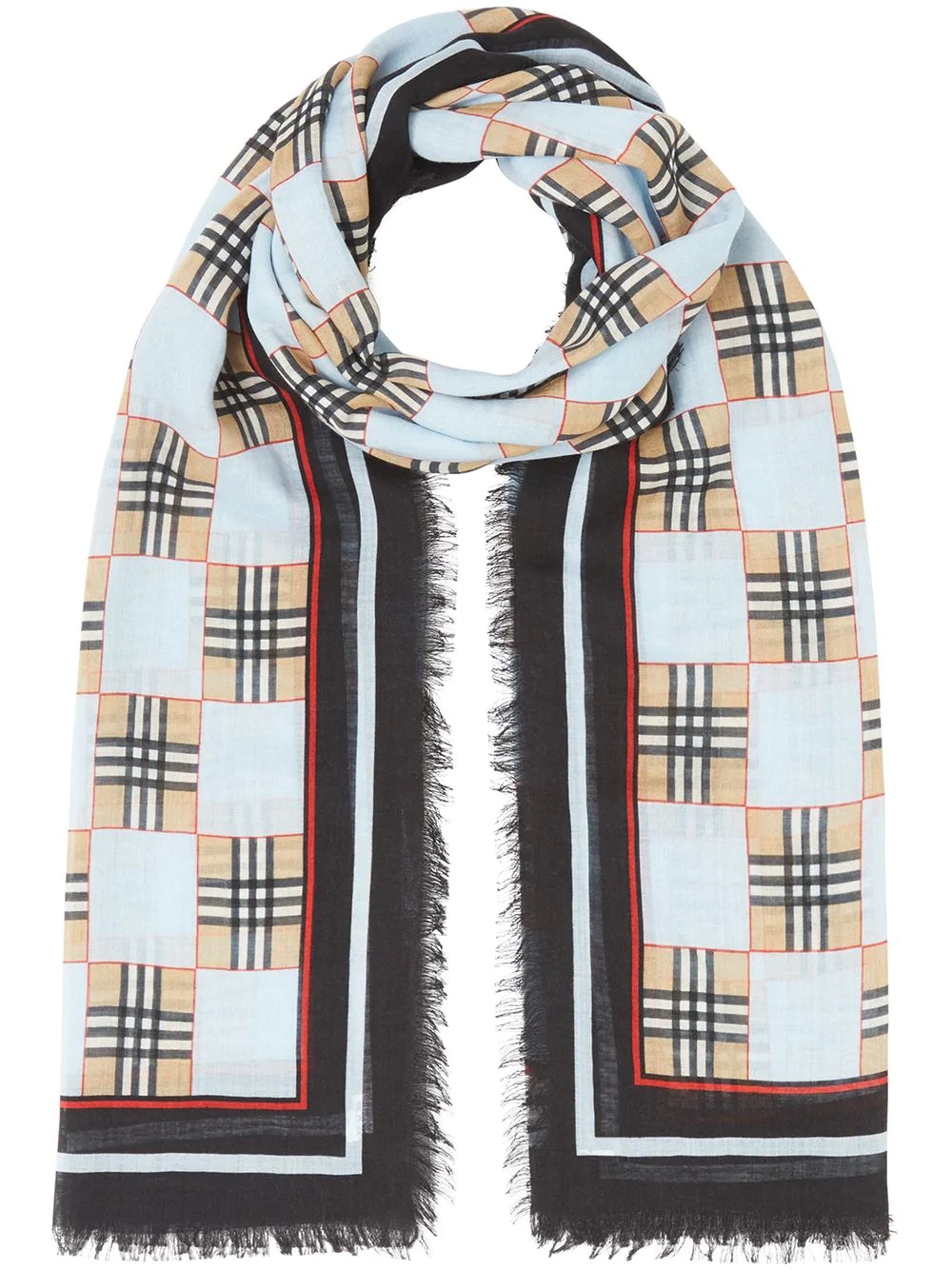 checkered check scarf - 1