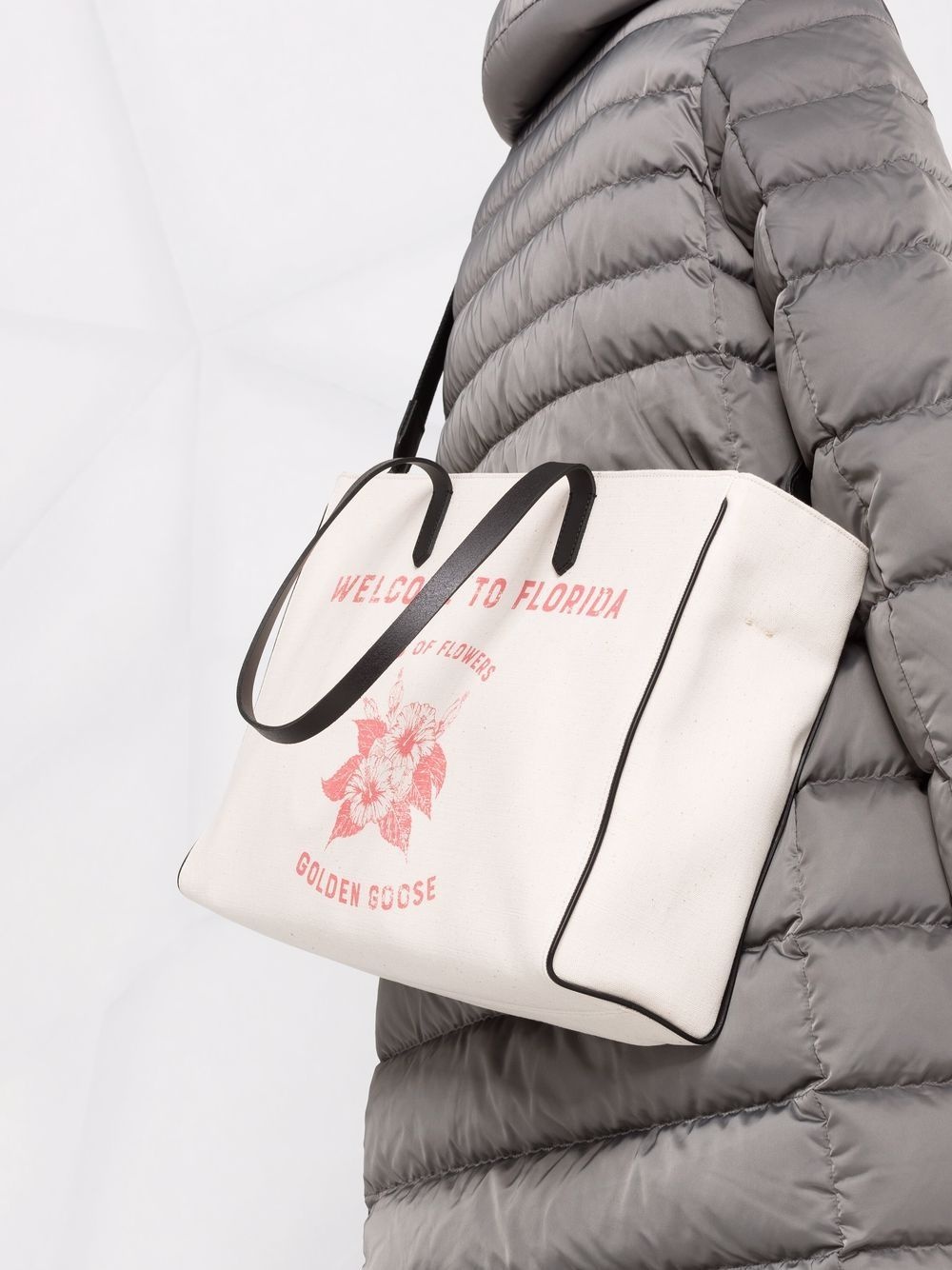 slogan print canvas tote - 3