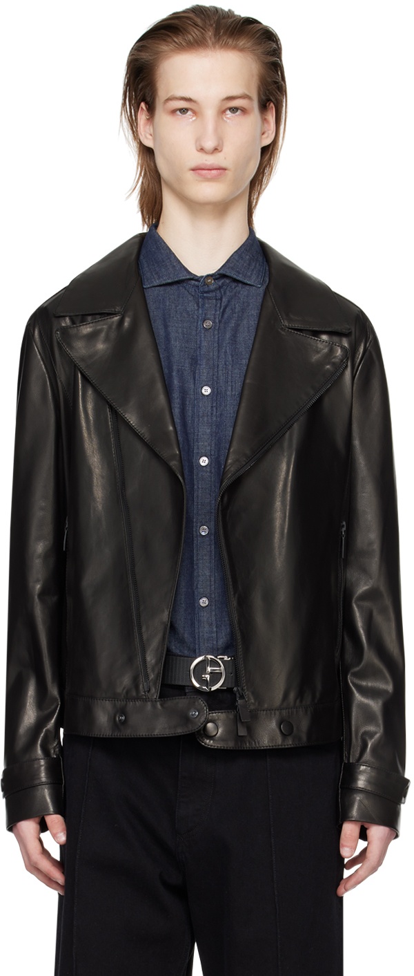 Black Plongé Leather Jacket - 1