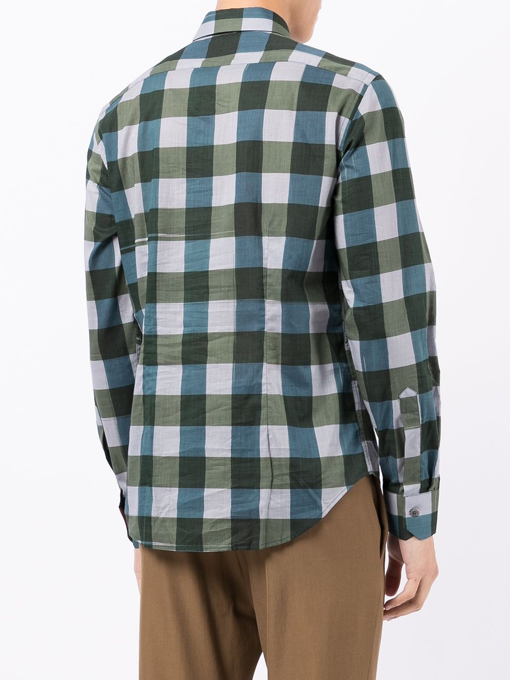 checkered-pattern long-sleeve shirt - 4