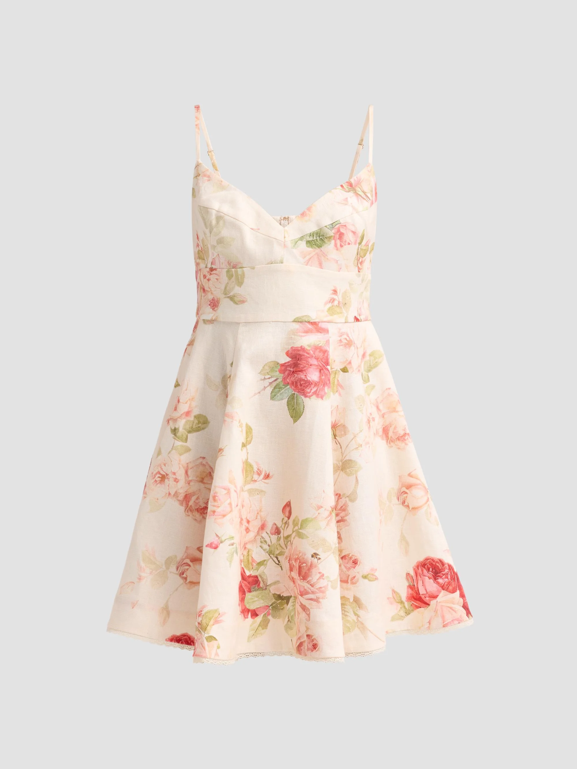 Women's Roselight Picnic Floral Mini Dress - Cream Rose Floral - 1