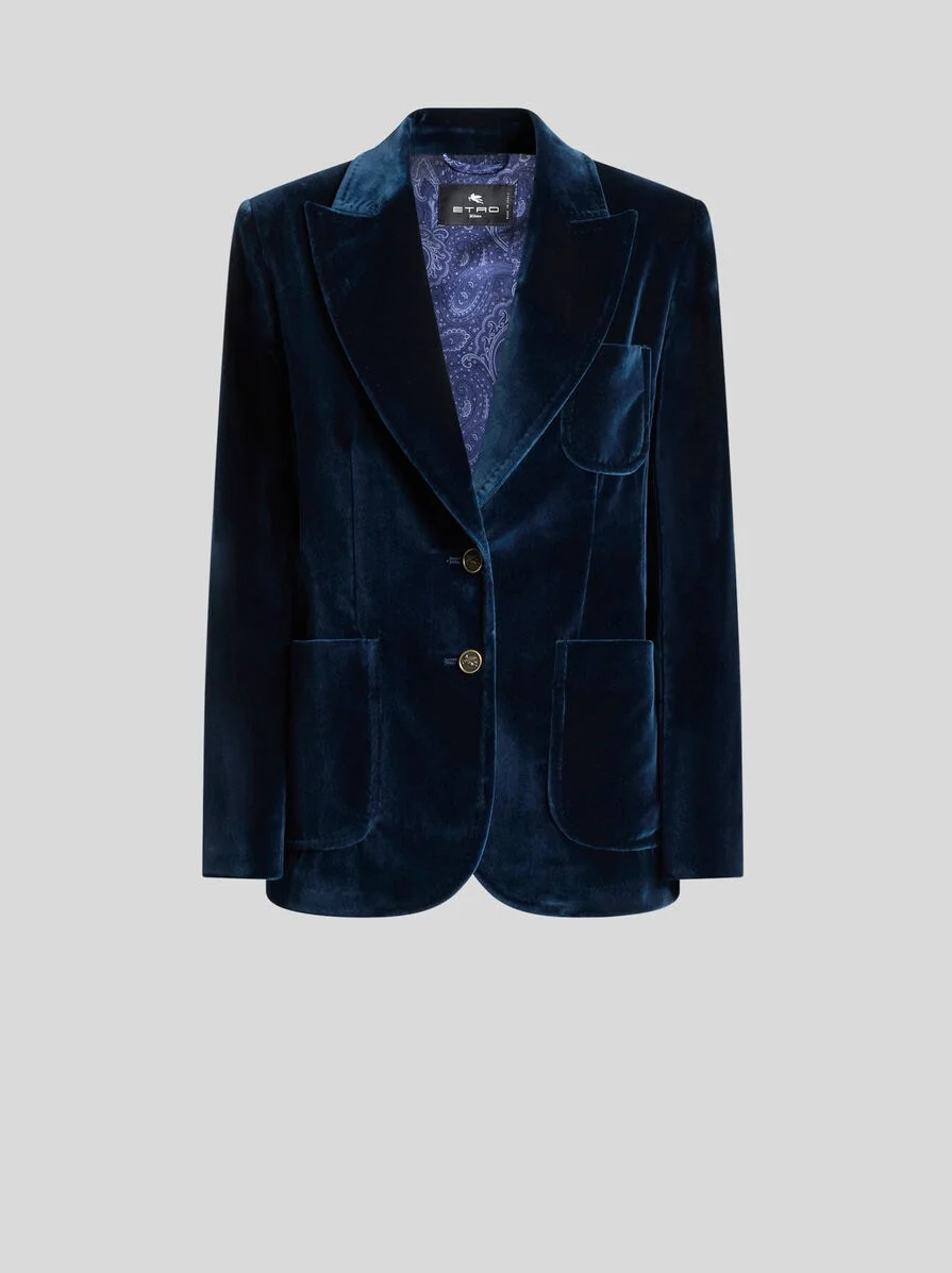 STRETCH VELVET JACKET - 1