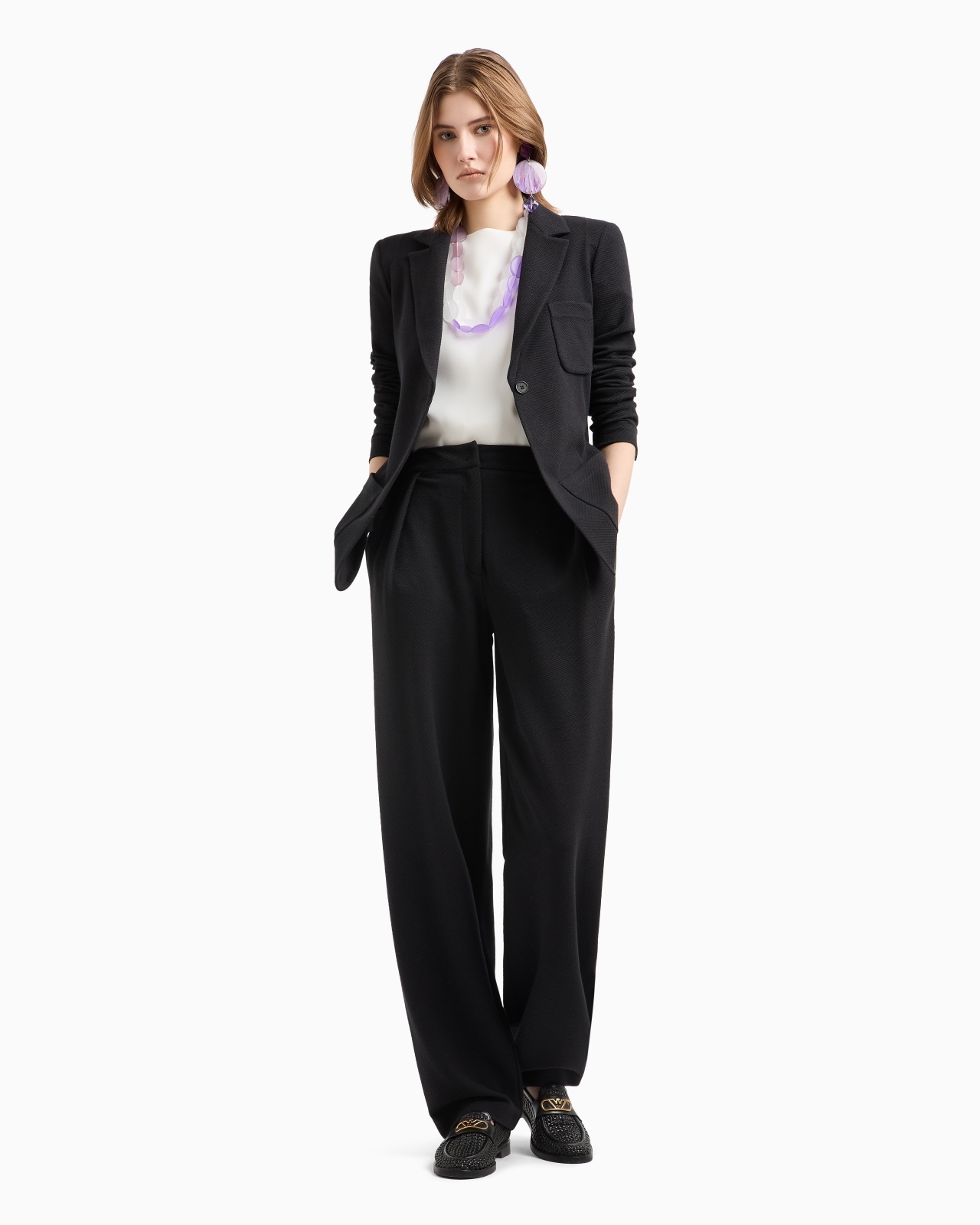 TECHNICAL CADY BLOUSE WITH GATHERED HEM - 4