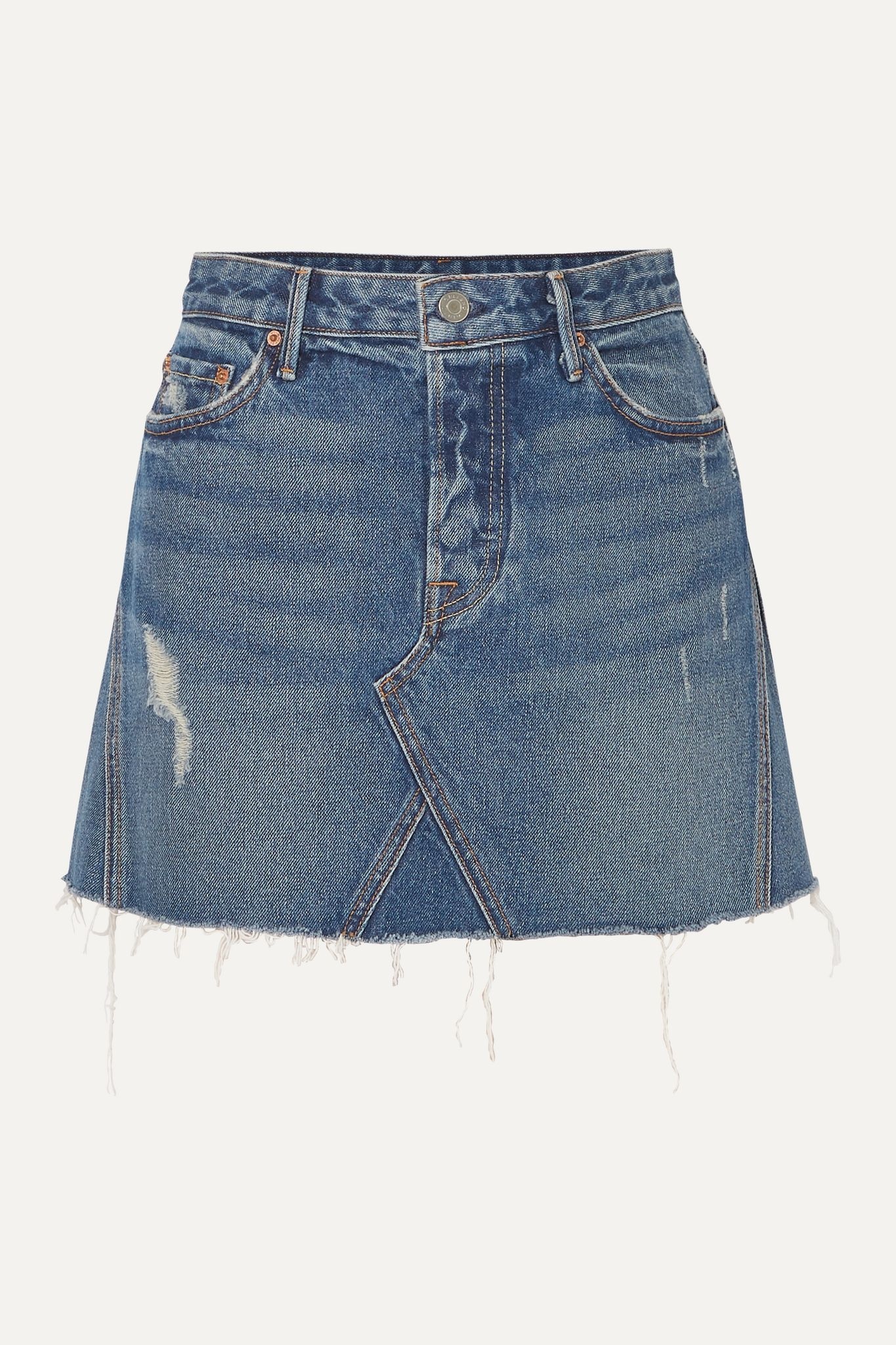 Eva distressed denim mini skirt - 1