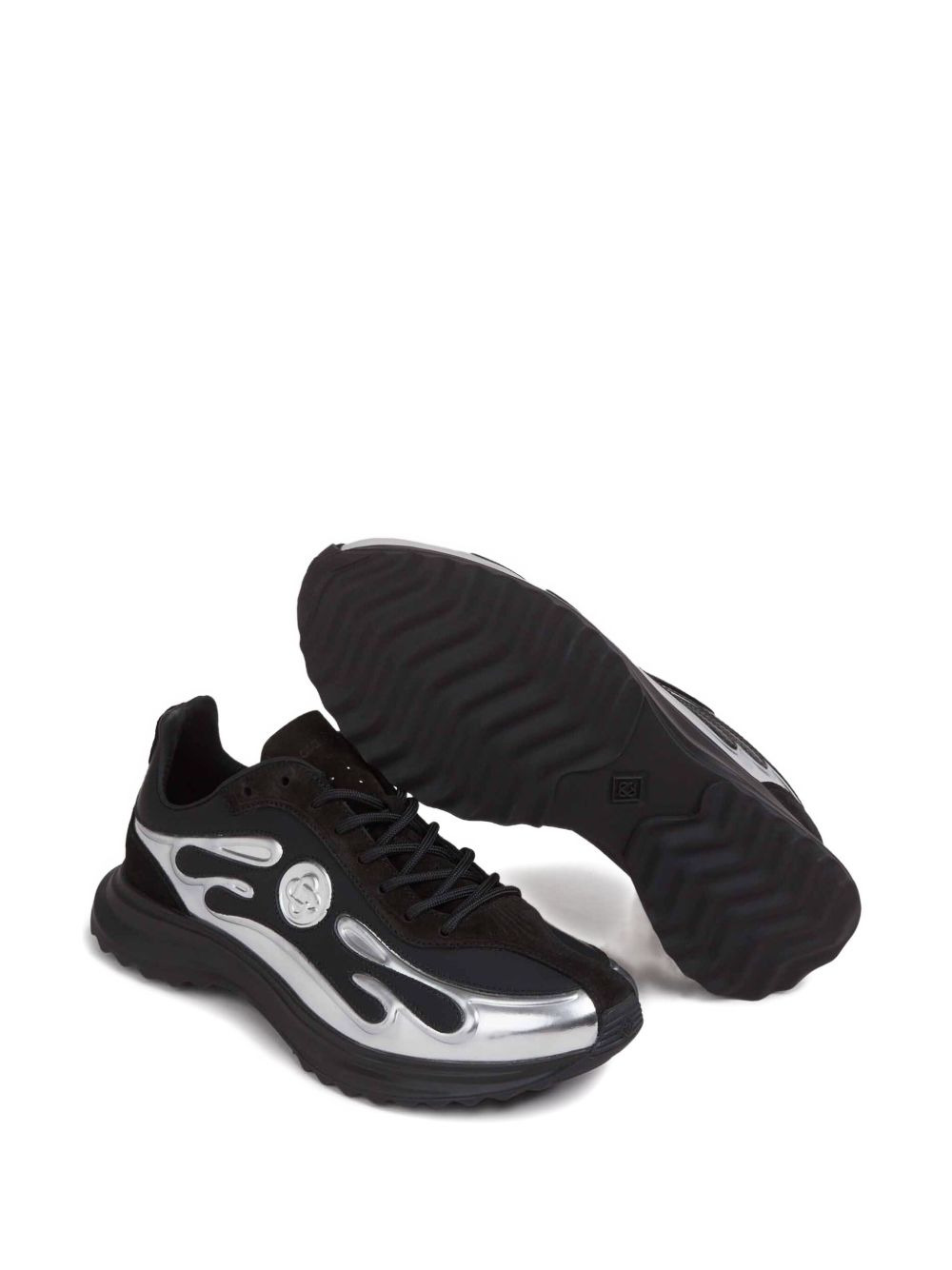 flame-appliqué sneakers - 4